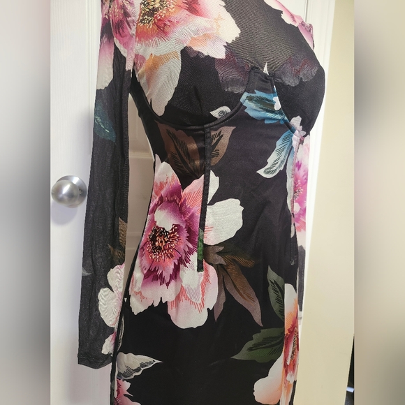 Marciano Floral Silk Dress - Picture 8 of 9